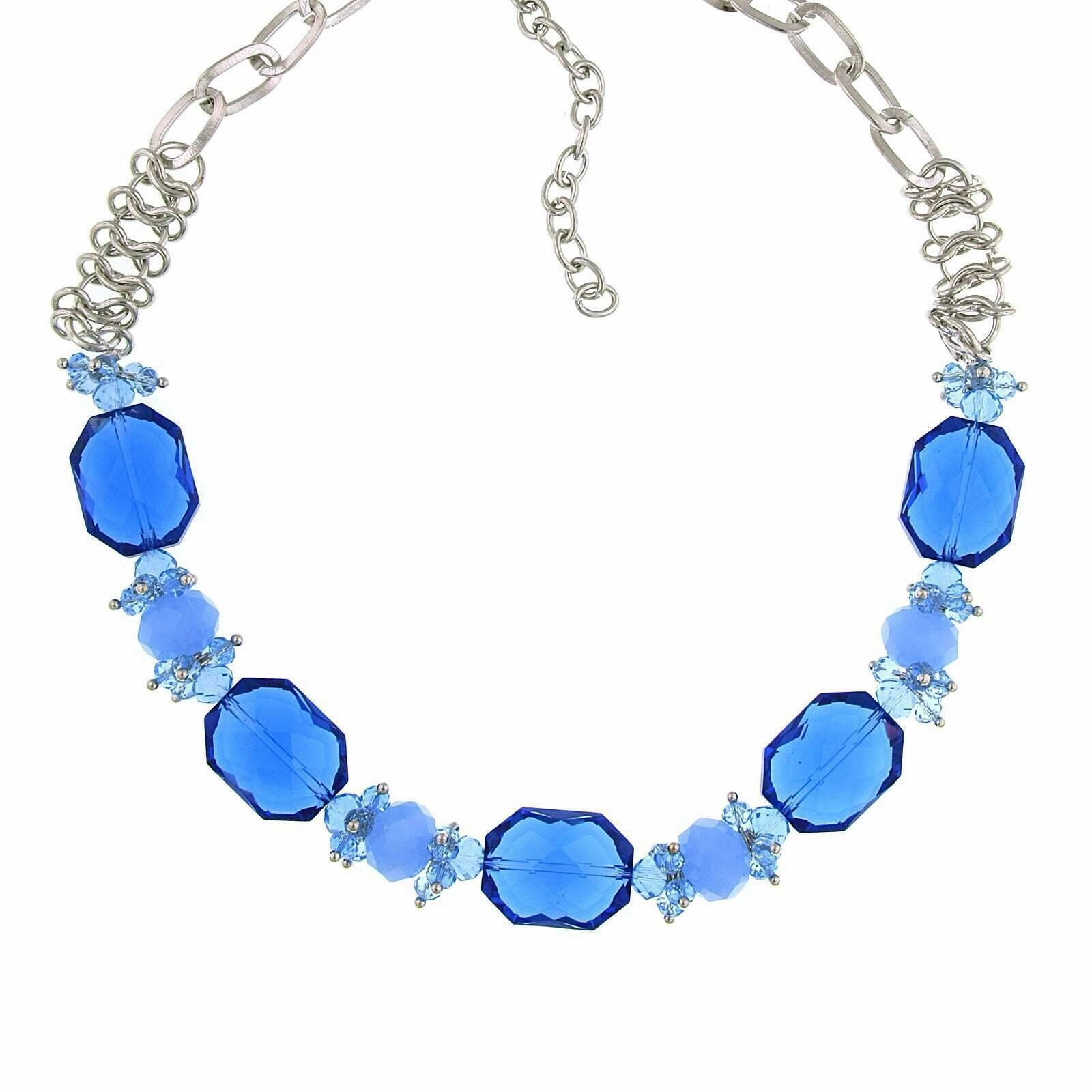 2028 Jewelry Bright Blue Beaded Necklace 16"   3" Extender
