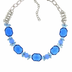 2028 Jewelry Bright Blue Beaded Necklace 16"   3" Extender