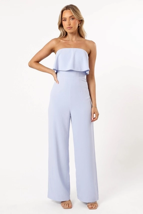 Annabella Strapless Jumpsuit - Blue