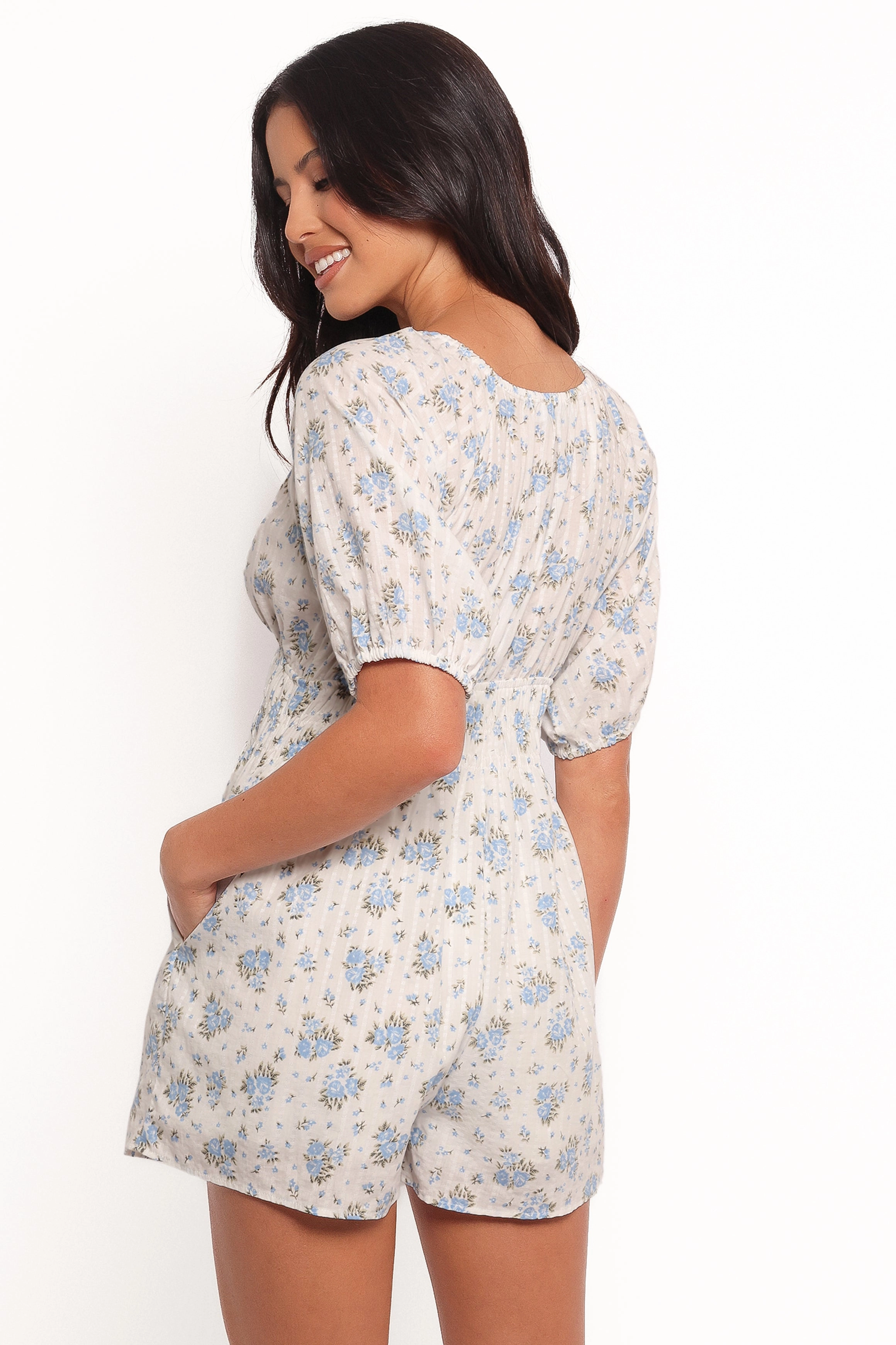 Ashio Playsuit - Blue Floral