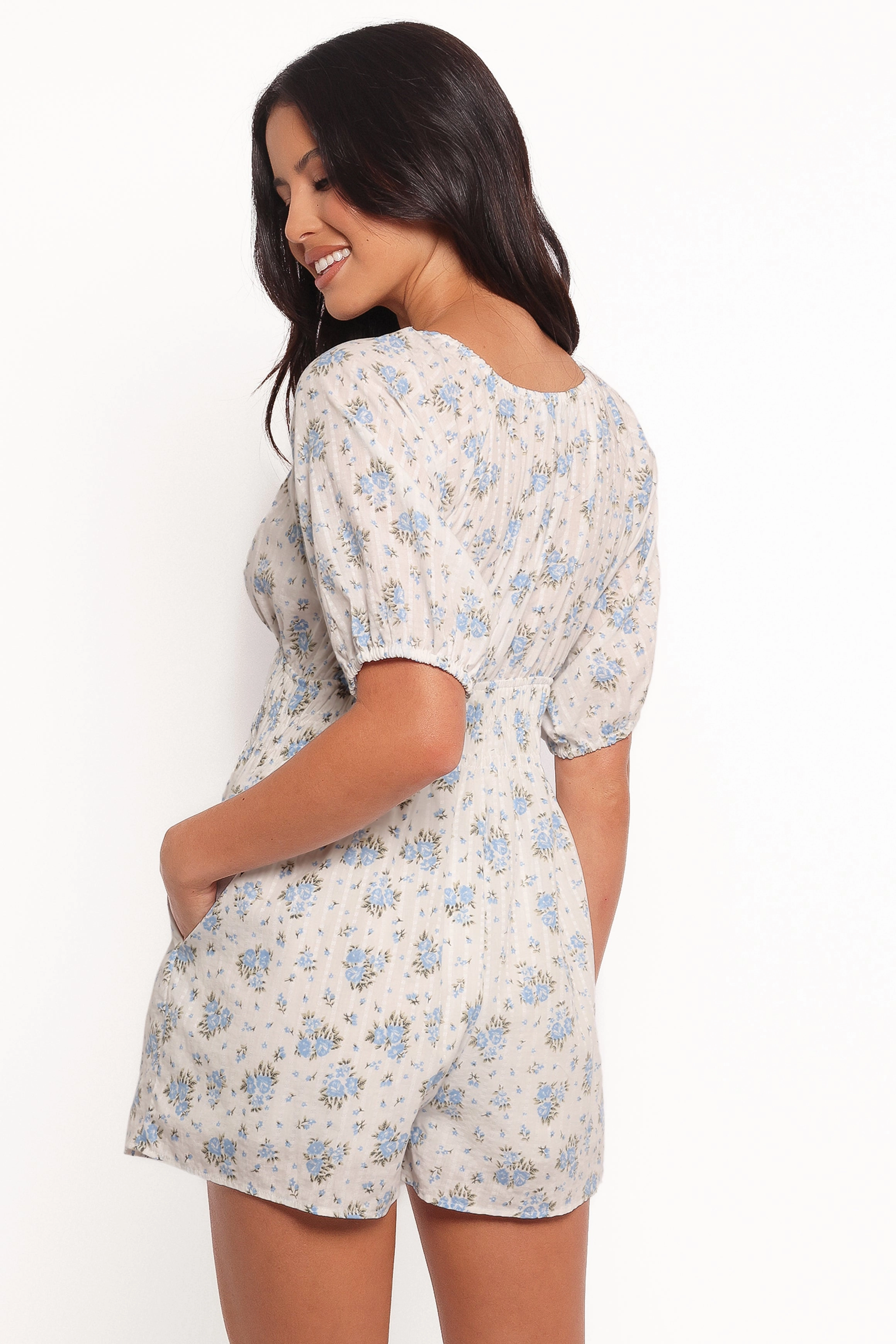 Ashio Playsuit - Blue Floral
