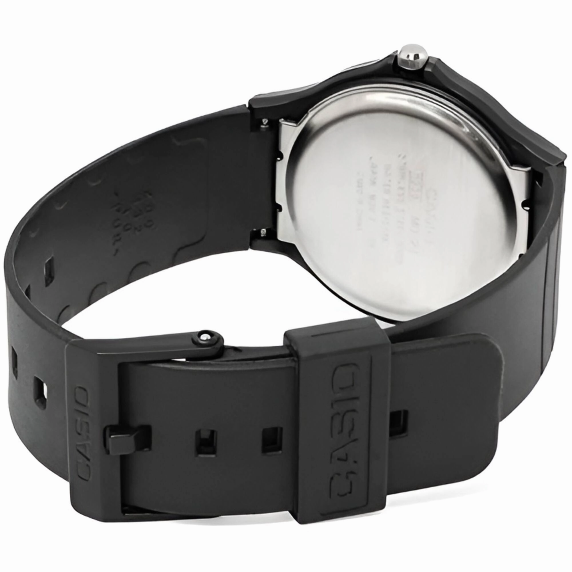 Casio Men's Watch - Classic Quartz Silver Tone Dial Black Resin Strap | MQ24-7E2
