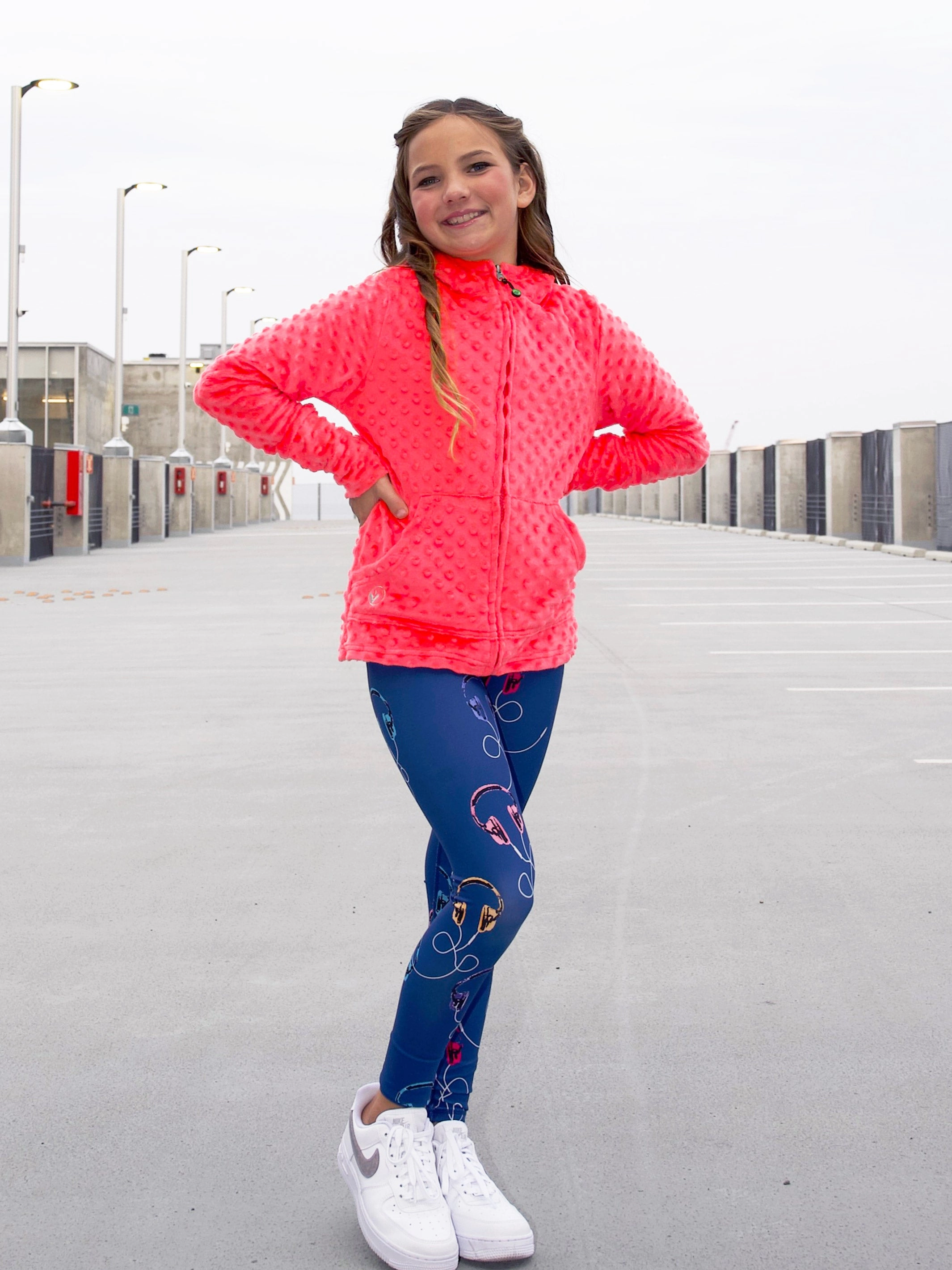 Catie - Printed Blue Activewear Leggings