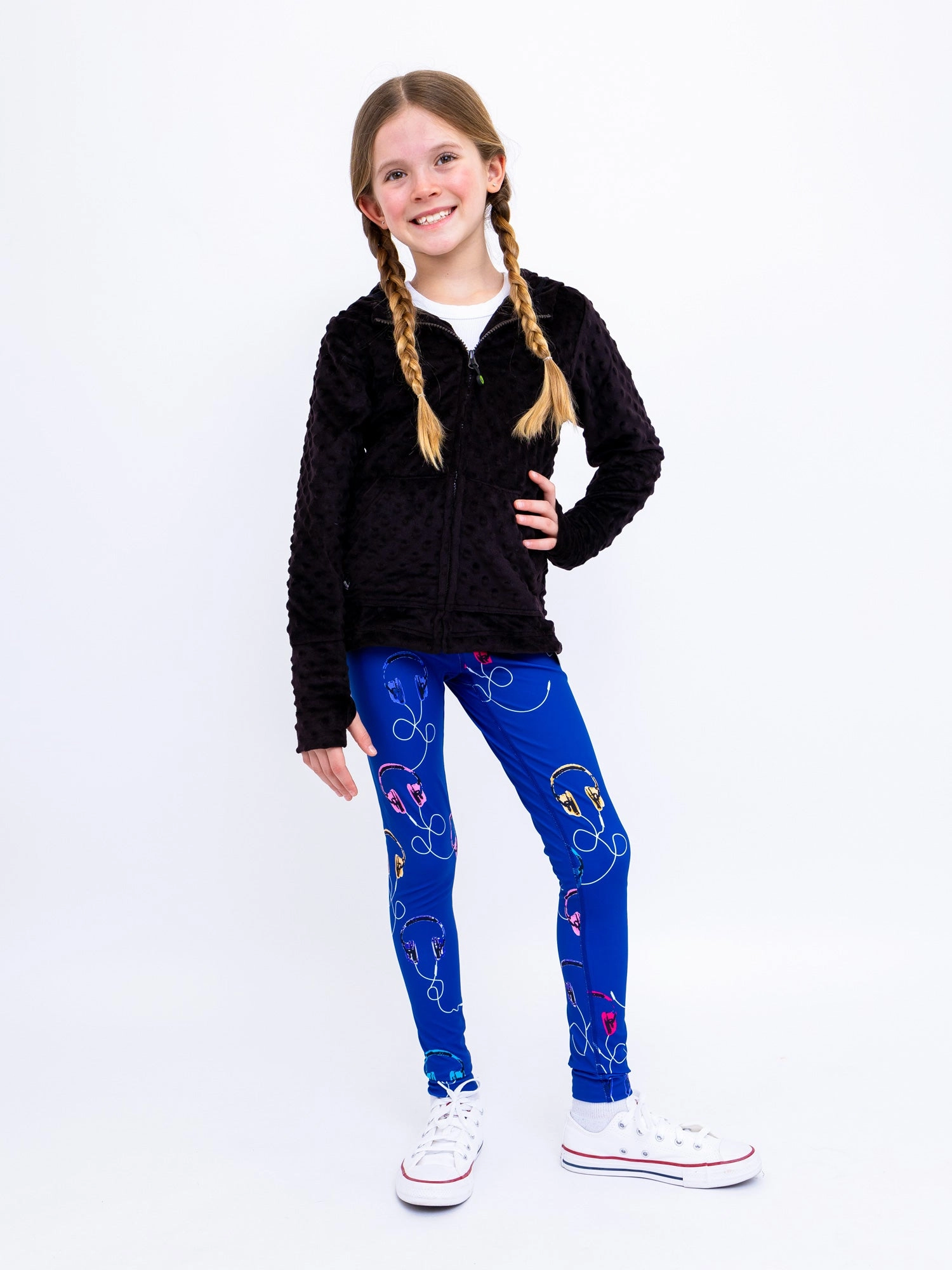 Catie - Printed Blue Activewear Leggings
