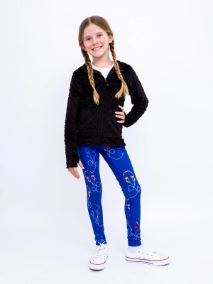 Catie - Printed Blue Activewear Leggings