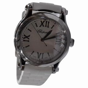 Chopard Happy Sport Diamond Watch in White Rubber