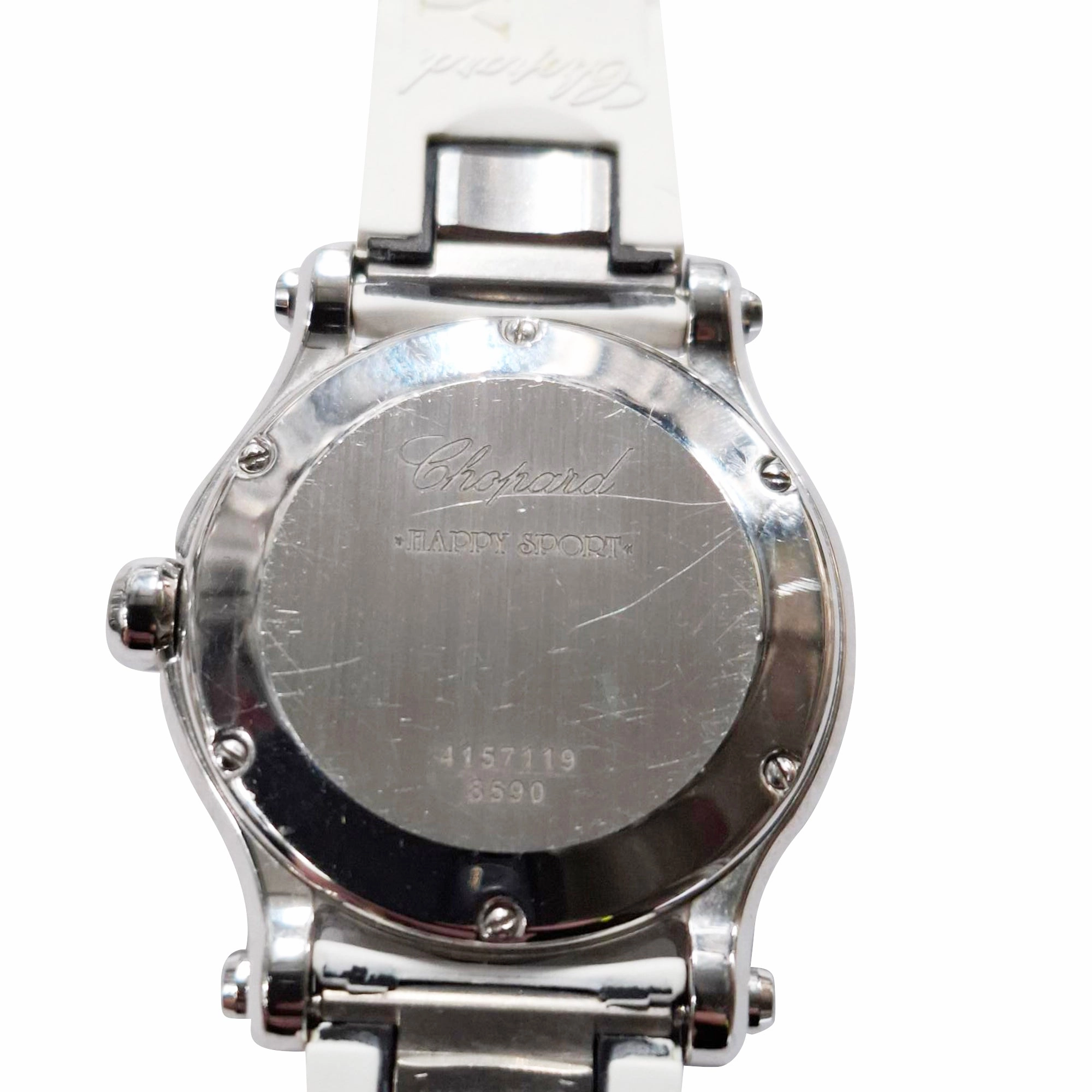 Chopard Happy Sport Diamond Watch in White Rubber