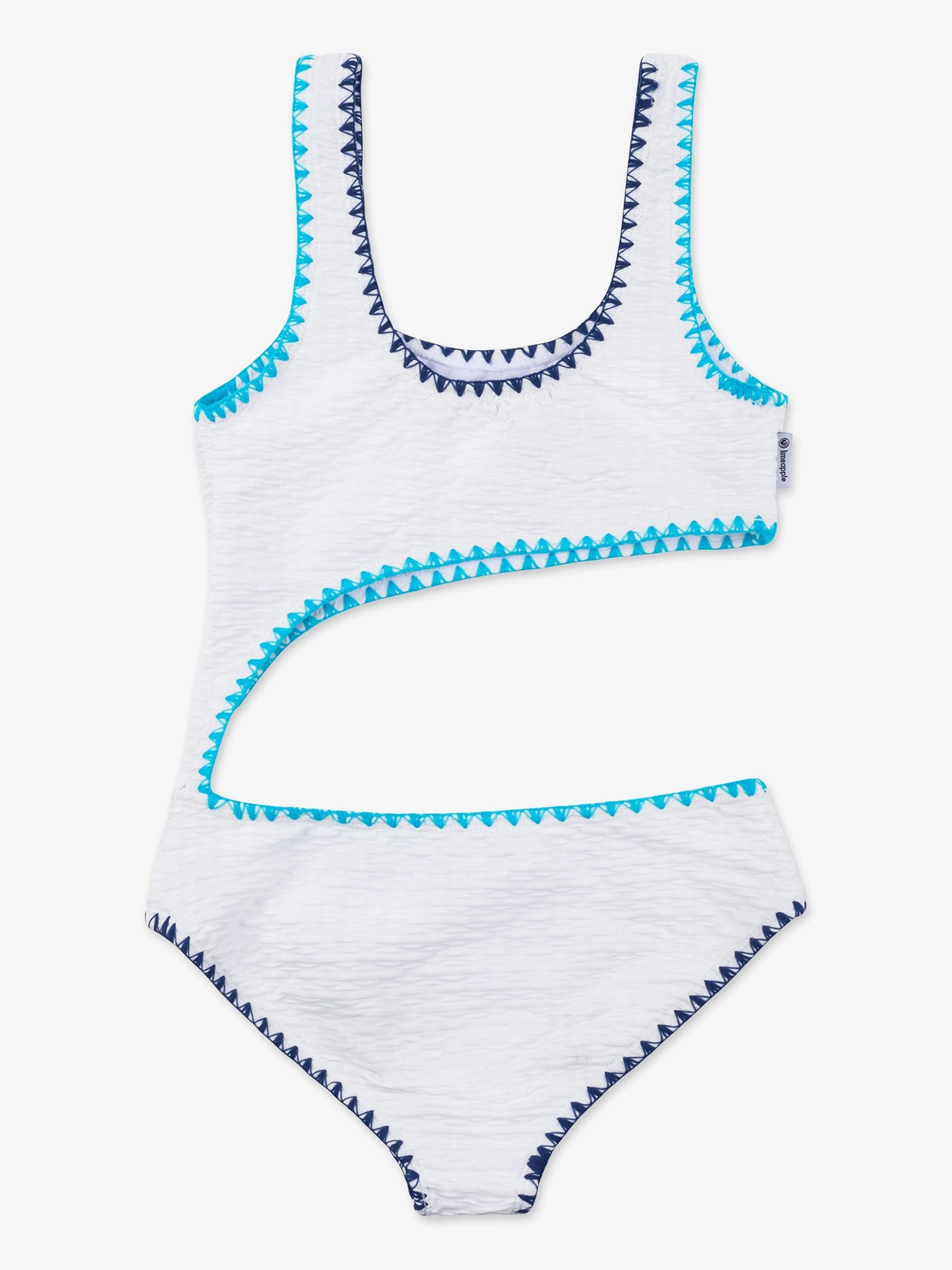 Embroidered Trim Cutout One Piece Swimsuit