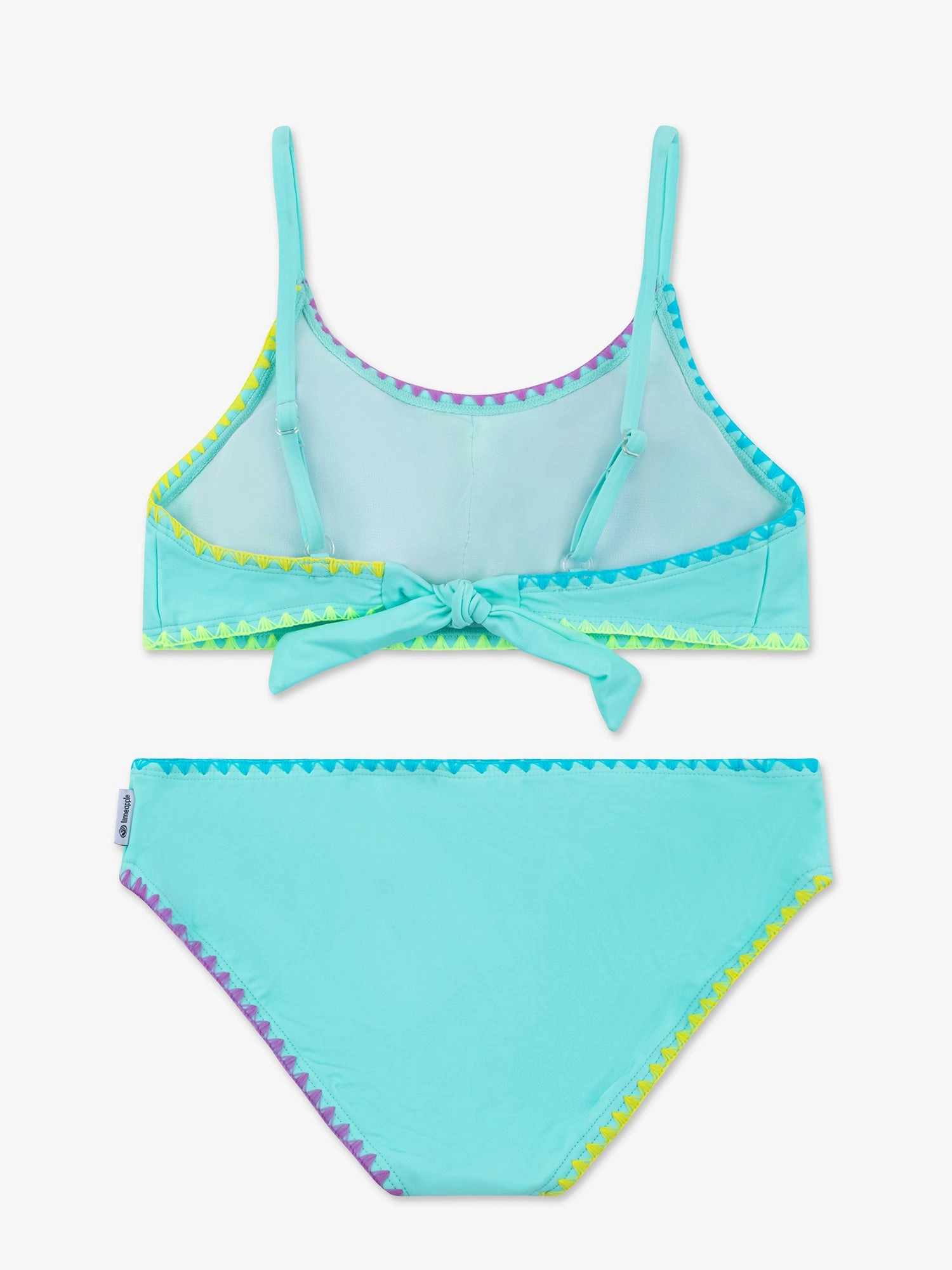 Embroidered Trim Two Piece Swimsuit