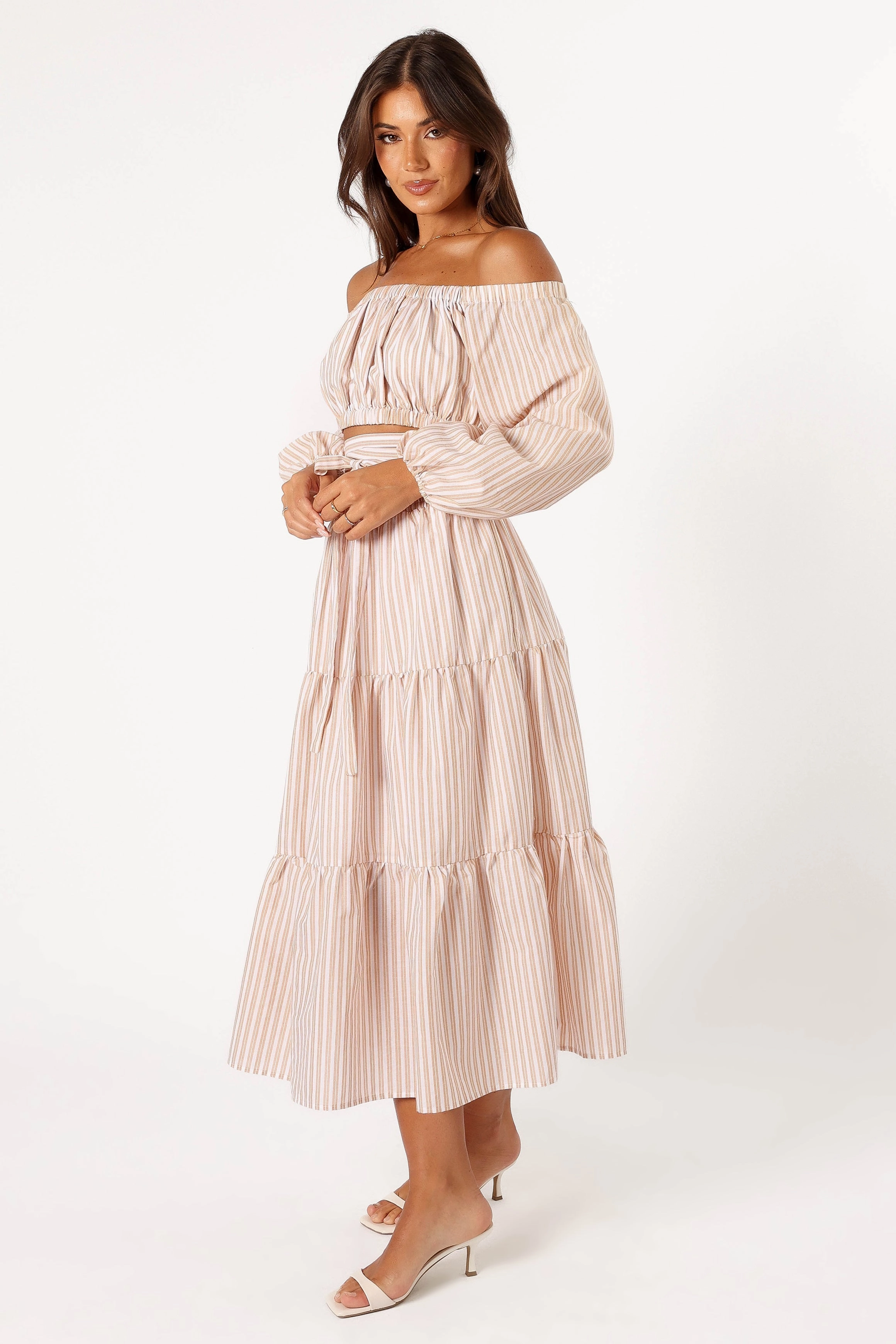 Emilia Midi Skirt - Beige Ivory