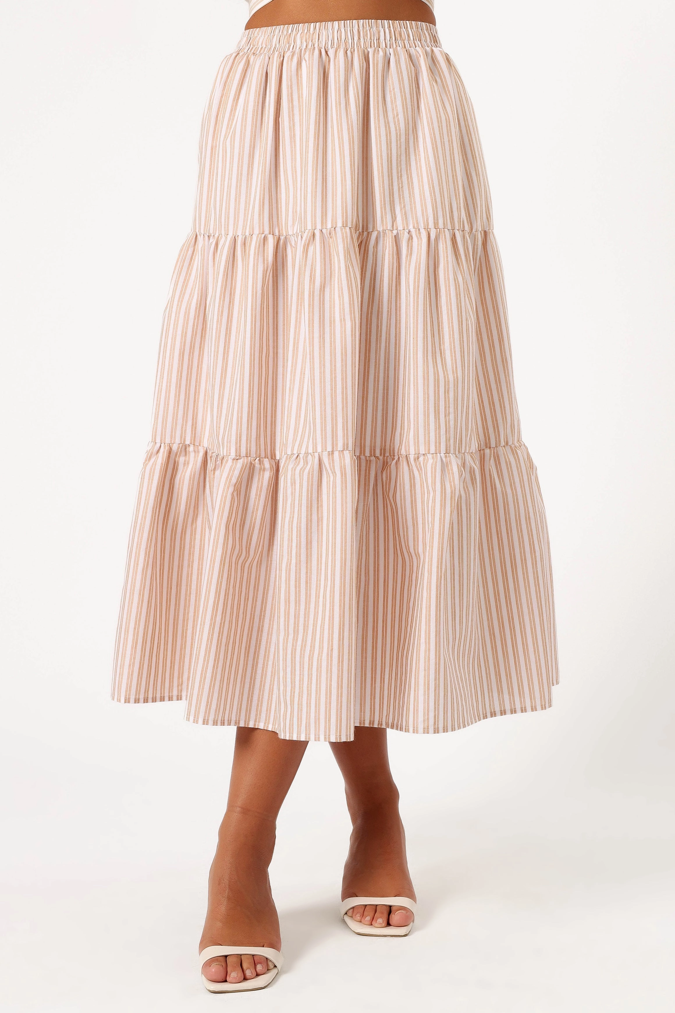 Emilia Midi Skirt - Beige Ivory