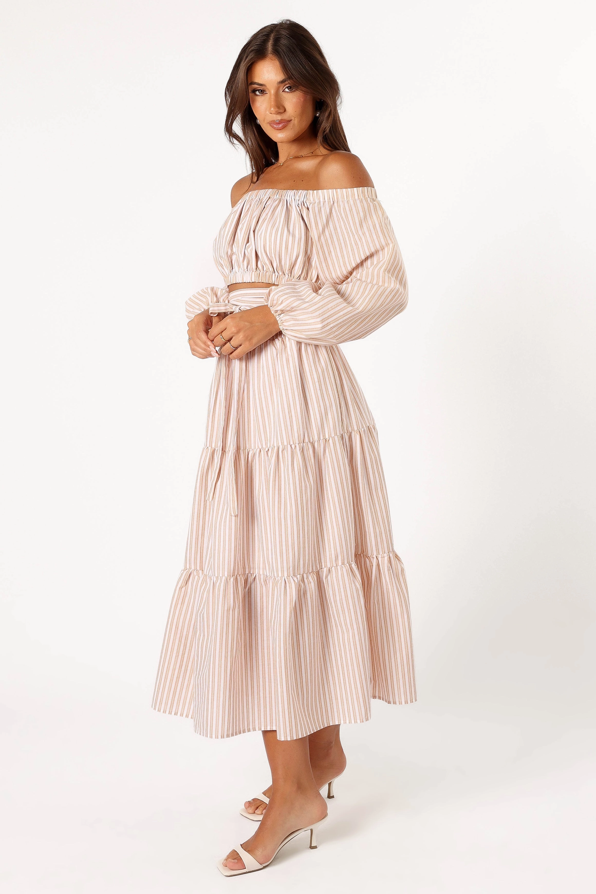 Emilia Midi Skirt - Beige Ivory