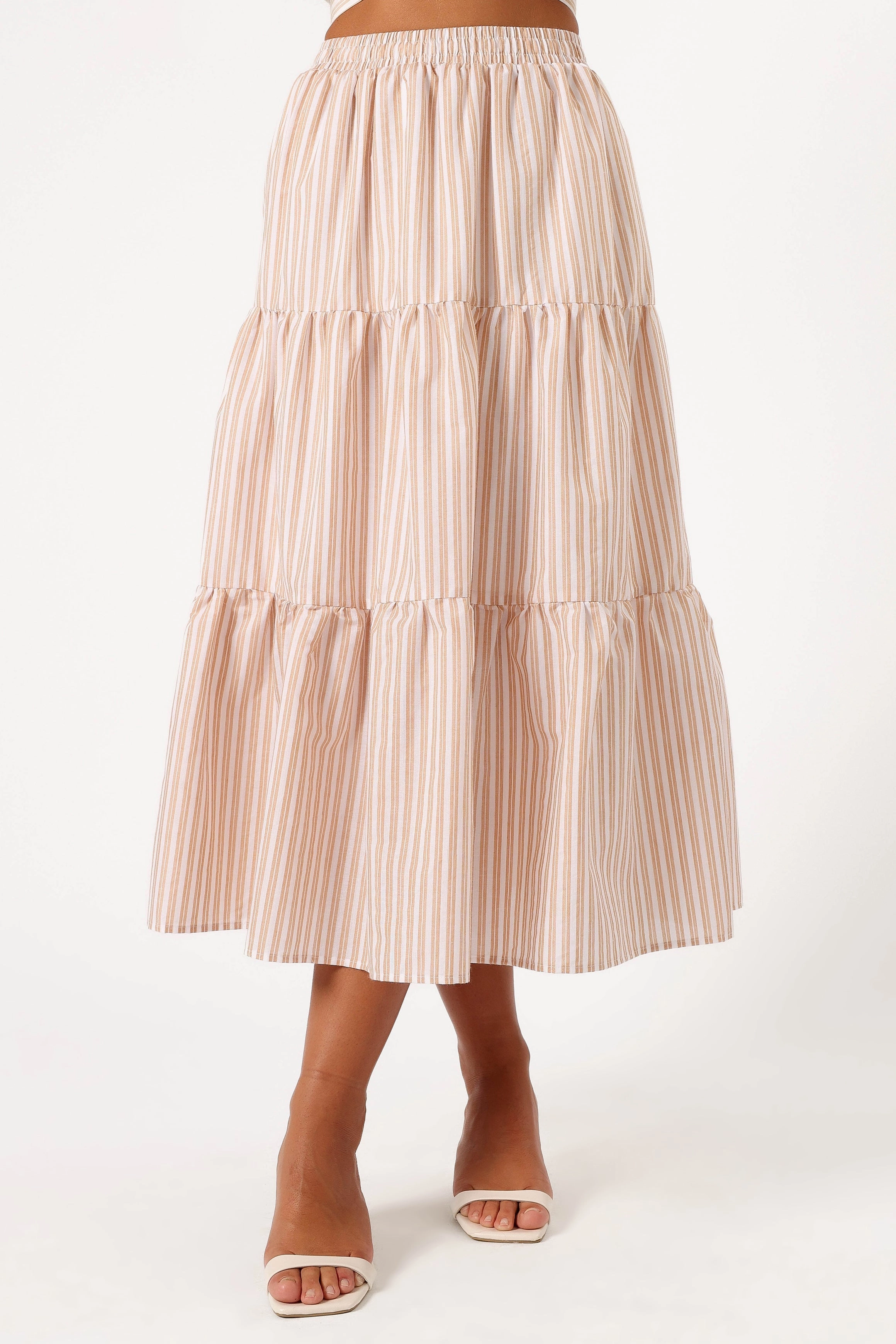 Emilia Midi Skirt - Beige Ivory