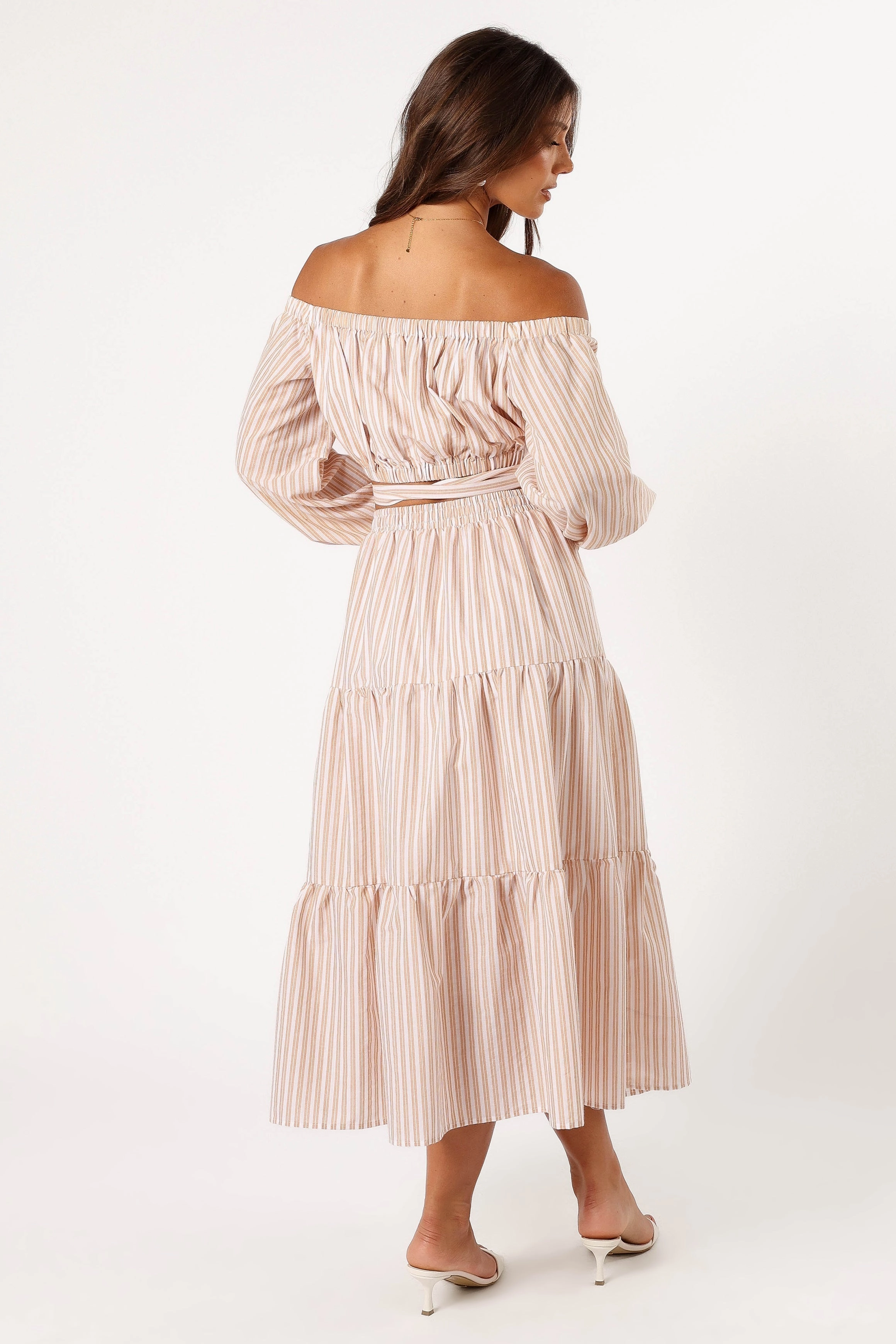 Emilia Midi Skirt - Beige Ivory
