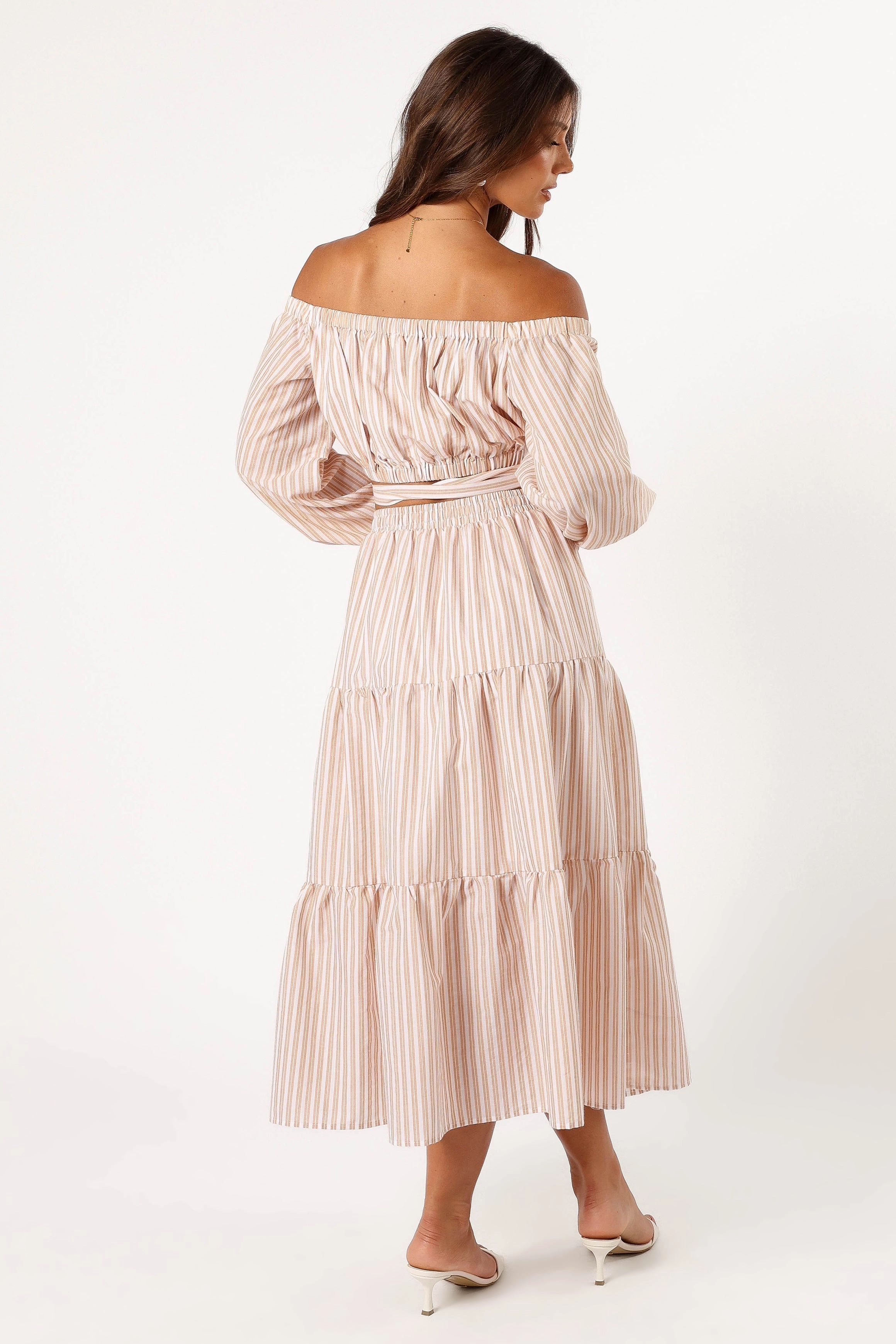 Emilia Midi Skirt - Beige Ivory