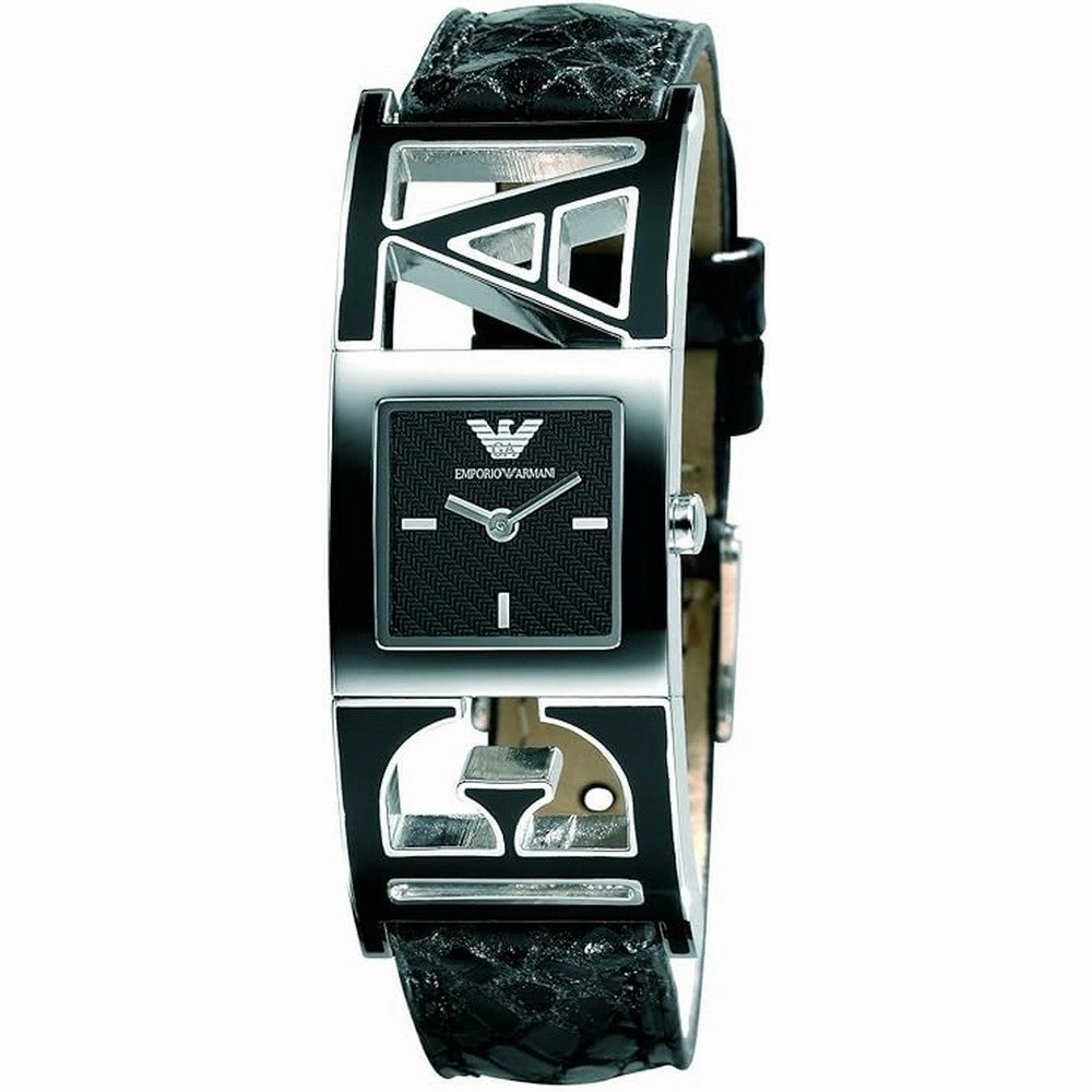 Emporio Armani Quartz Analogue black Leather Strap Women's Watch  AR5770