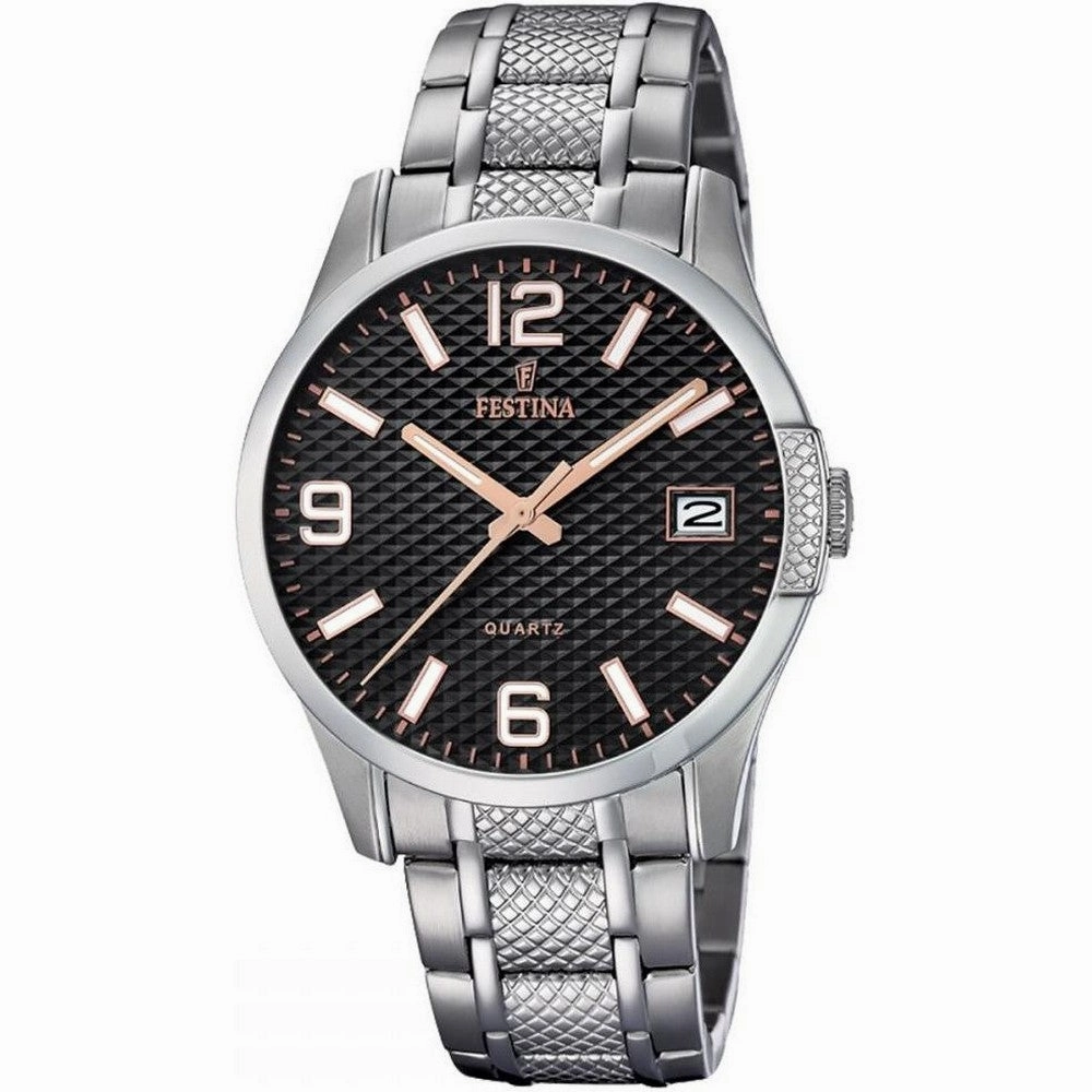 FESTINA F16981/3  Analogue Quartz Classic Black Dial Stainless Steel Strap Men's Watch