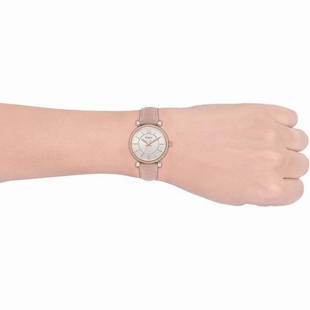 Fossil ES4484 Carlie Women's Watch with Stainless Steel Bracelet or Genuine Leather Band