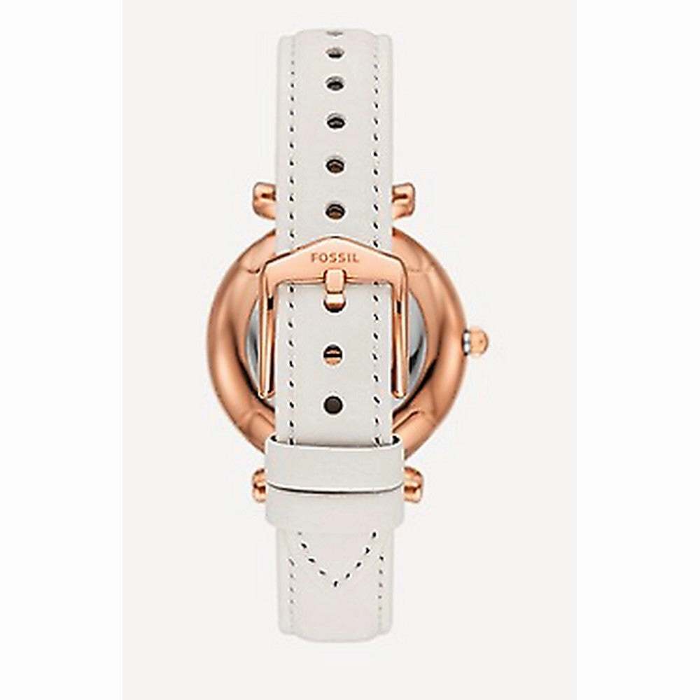 Fossil  ES5187 Women's Carlie Quartz Stainless Steel Leather Gold  White ES5187