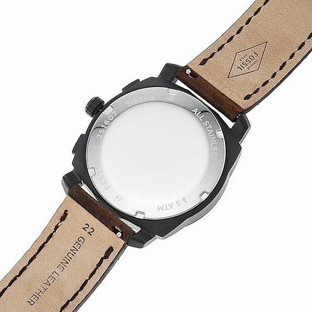 Fossil FS5251SET  Machine Men's Watch with Stainless Steel or Leather Band  Chronograph or Analog Watch Display