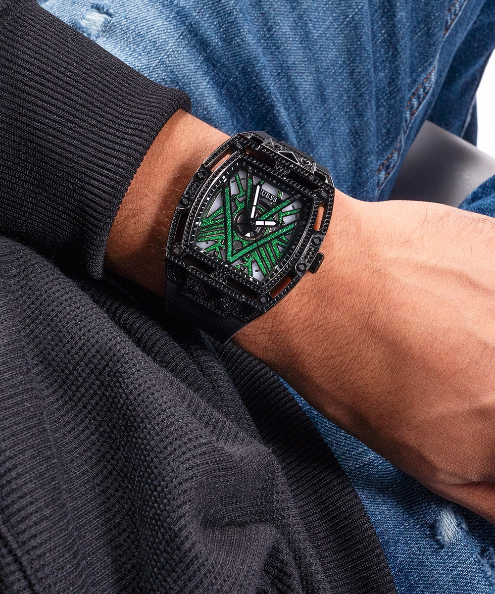 GUESS Mens Black Analog Watch