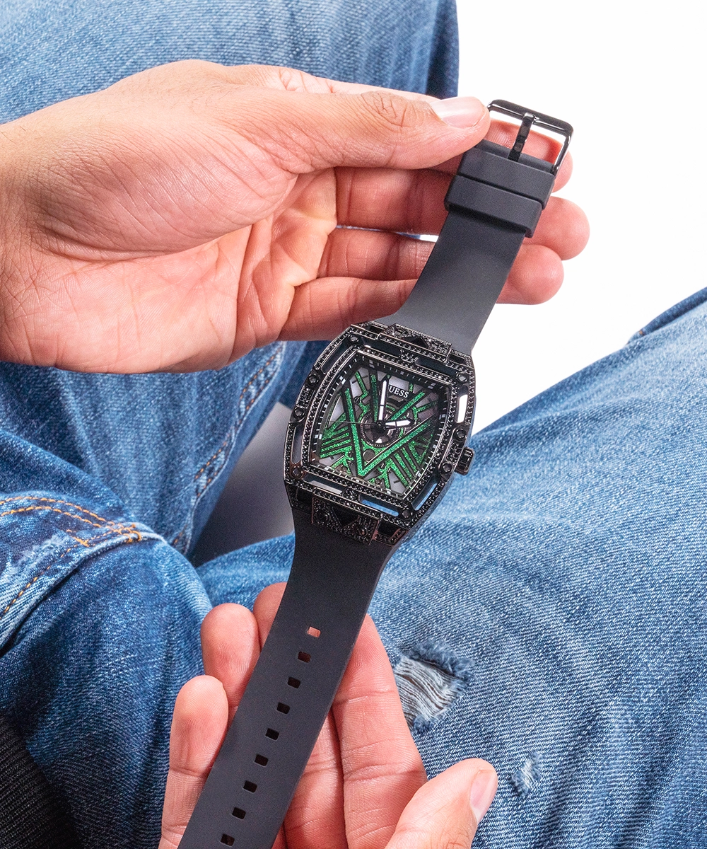 GUESS Mens Black Analog Watch