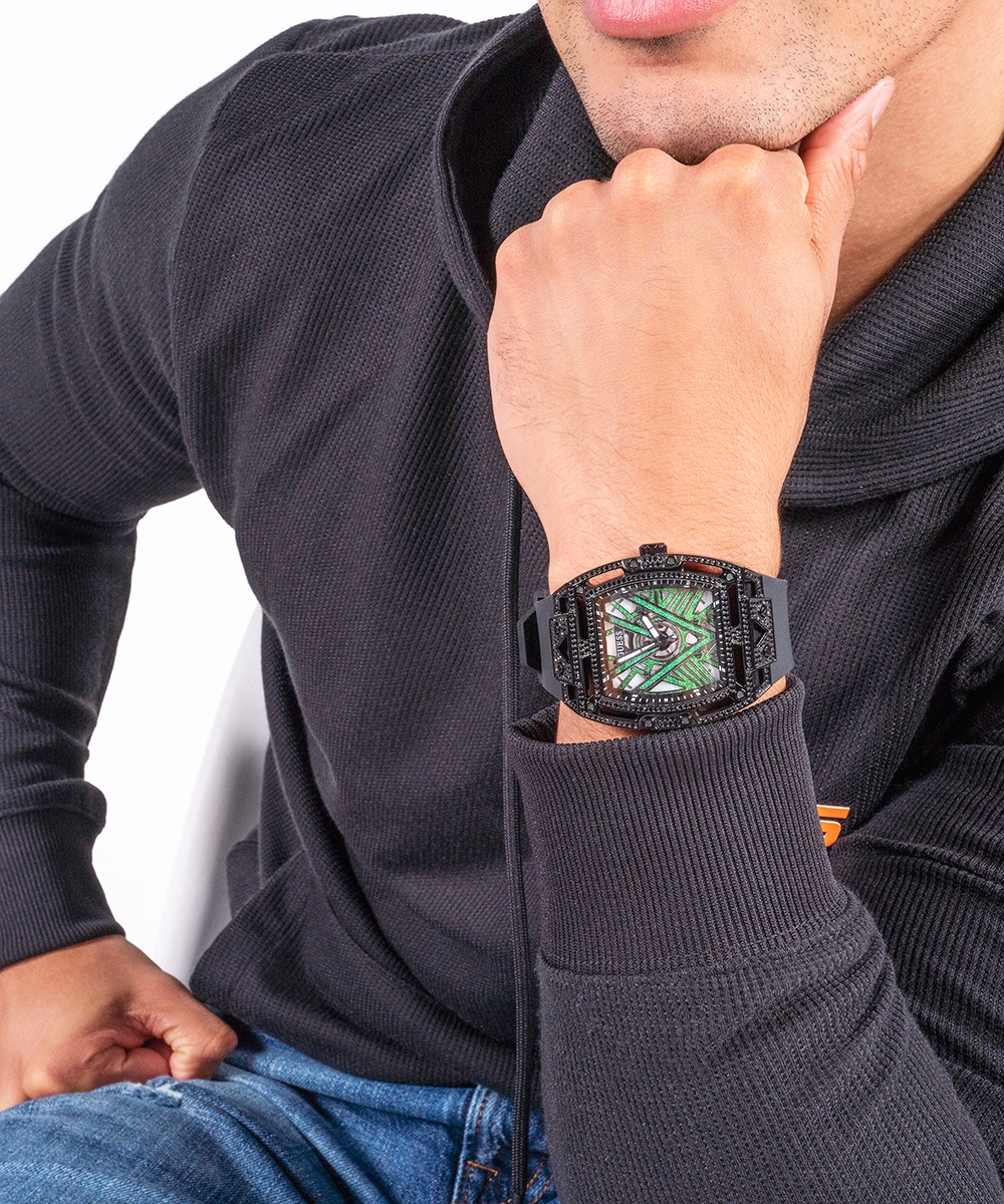 GUESS Mens Black Analog Watch