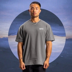 Heritage Block Tee Unisex Faded Grey