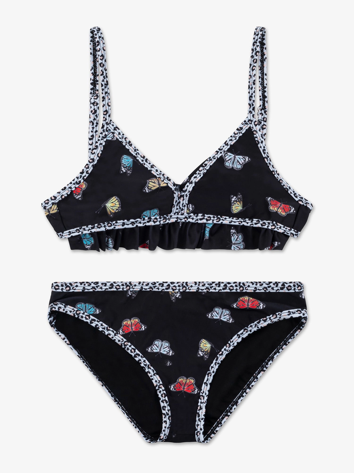 Kinsley Ruffle Printed Butterfly Bikini Swimsuit