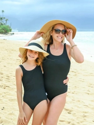 Ladies Crinkle One Piece Swimsuit