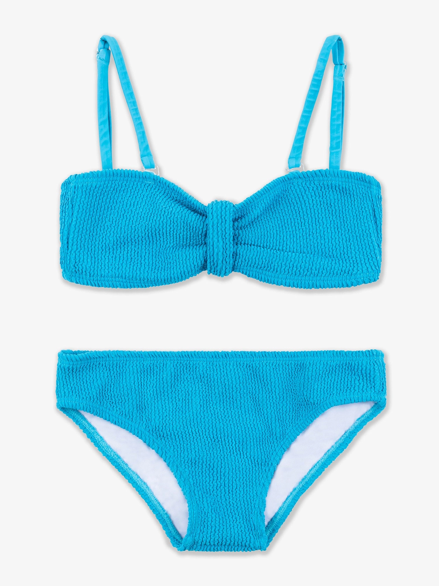 Ladies Crinkle Two Piece Bandeau Bikini Swimsuit