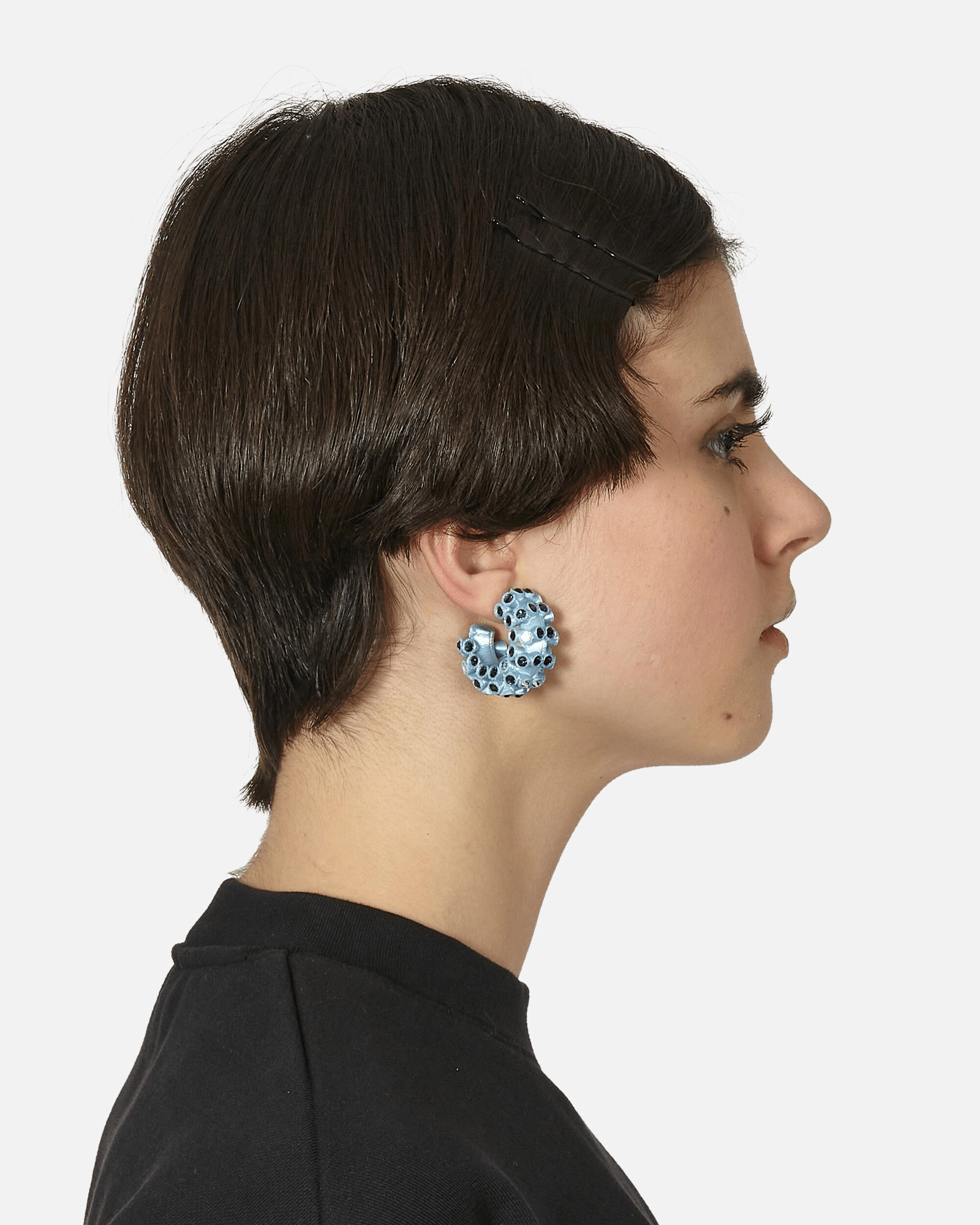 Lit Hoop Earrings Light Blue