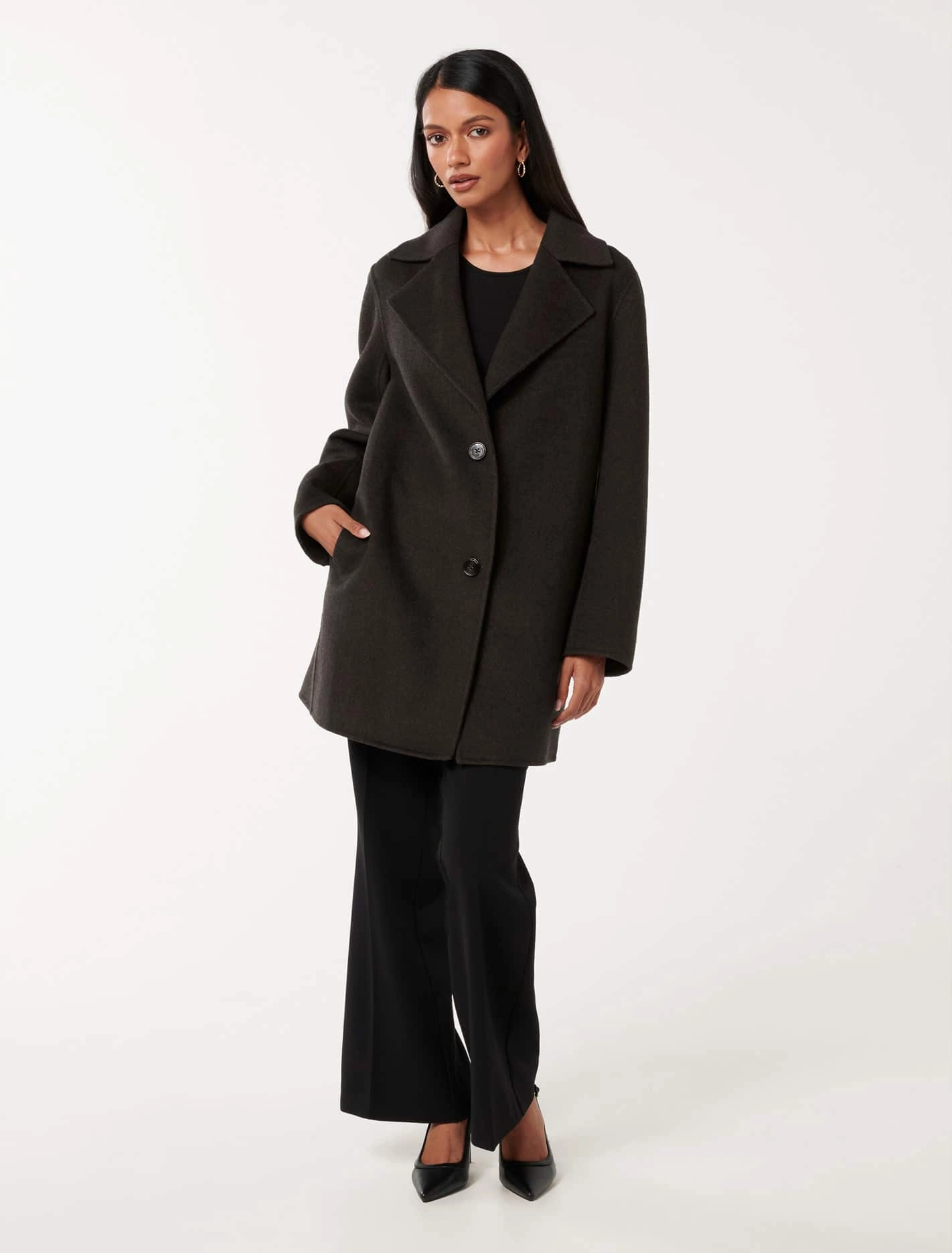 Madi Petite Felled Mid Length Coat