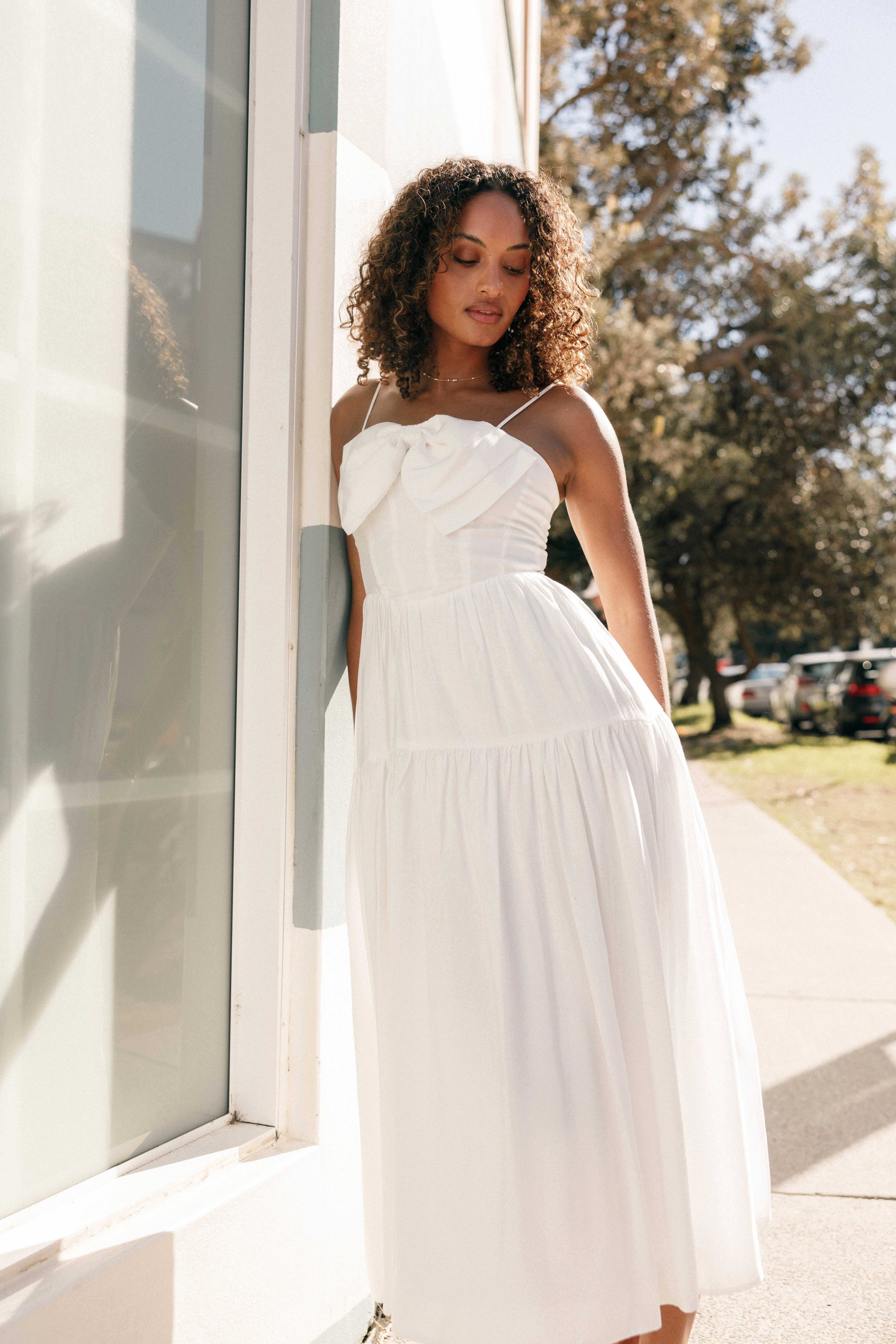 Maeve Midi Bow Dress - Ivory