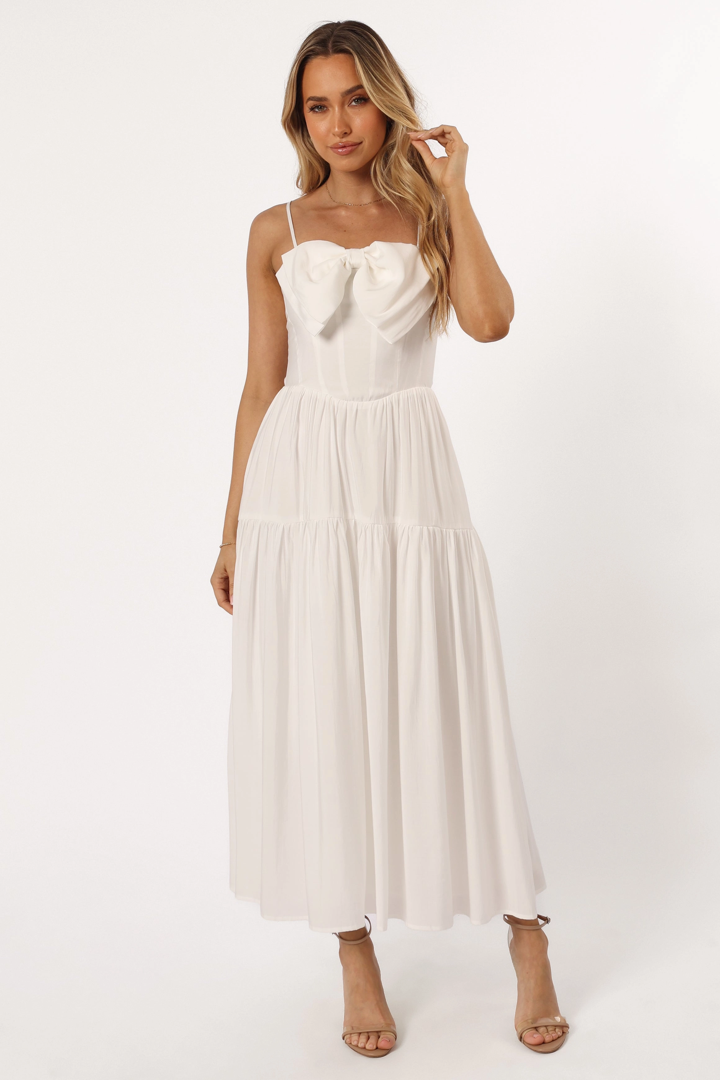 Maeve Midi Bow Dress - Ivory