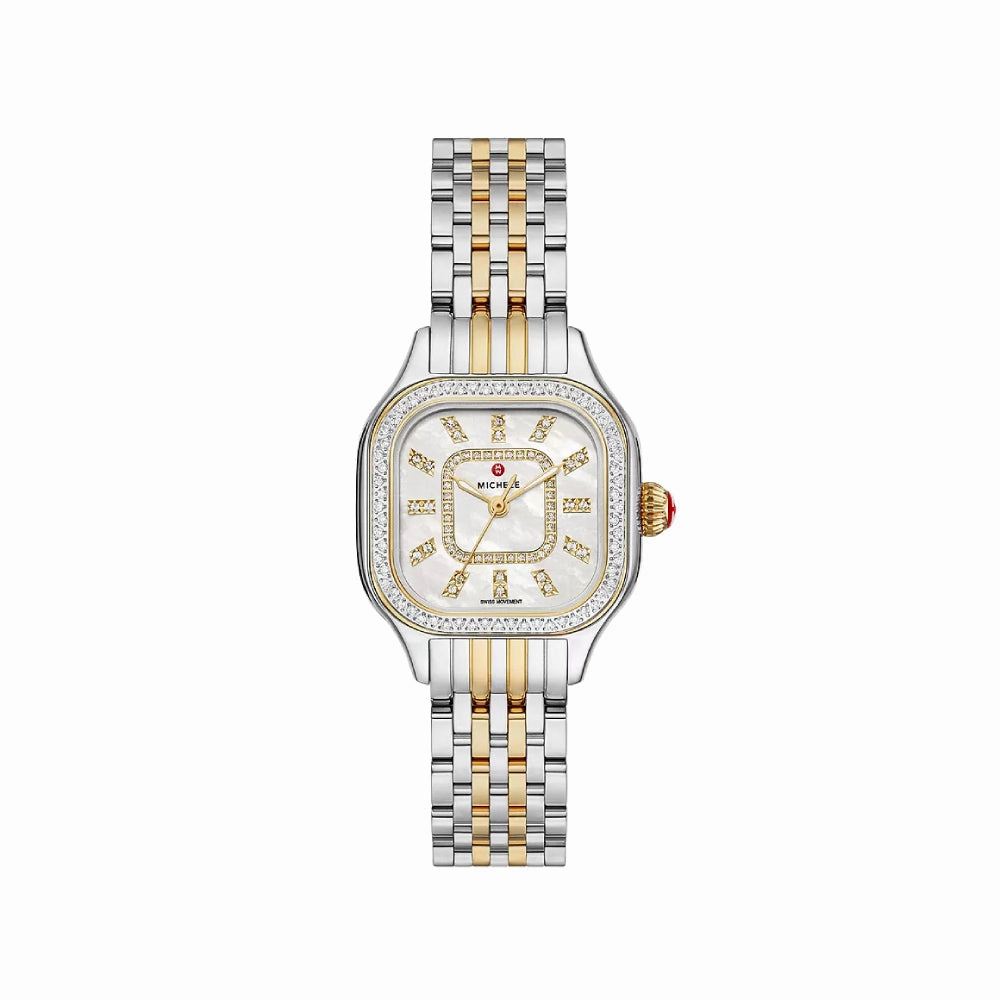 Michele Meggie Two-Tone Diamond Stainless Steel Watch