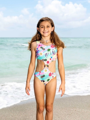 Naomi Printed Cut-Out One Piece Swimsuit