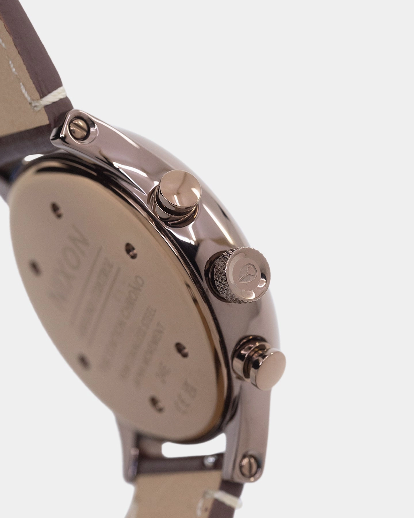 Nixon Station Chrono Leather Watch Chocolate/ Cappuccino Brown