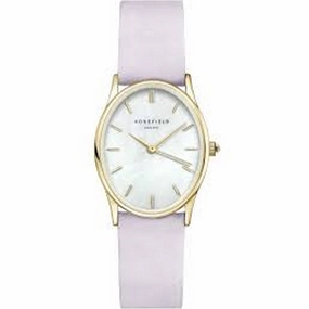 ROSEFIELD OWLLG-OV04 The Oval White Mop Lilac Nubuck Gold Women's Watch
