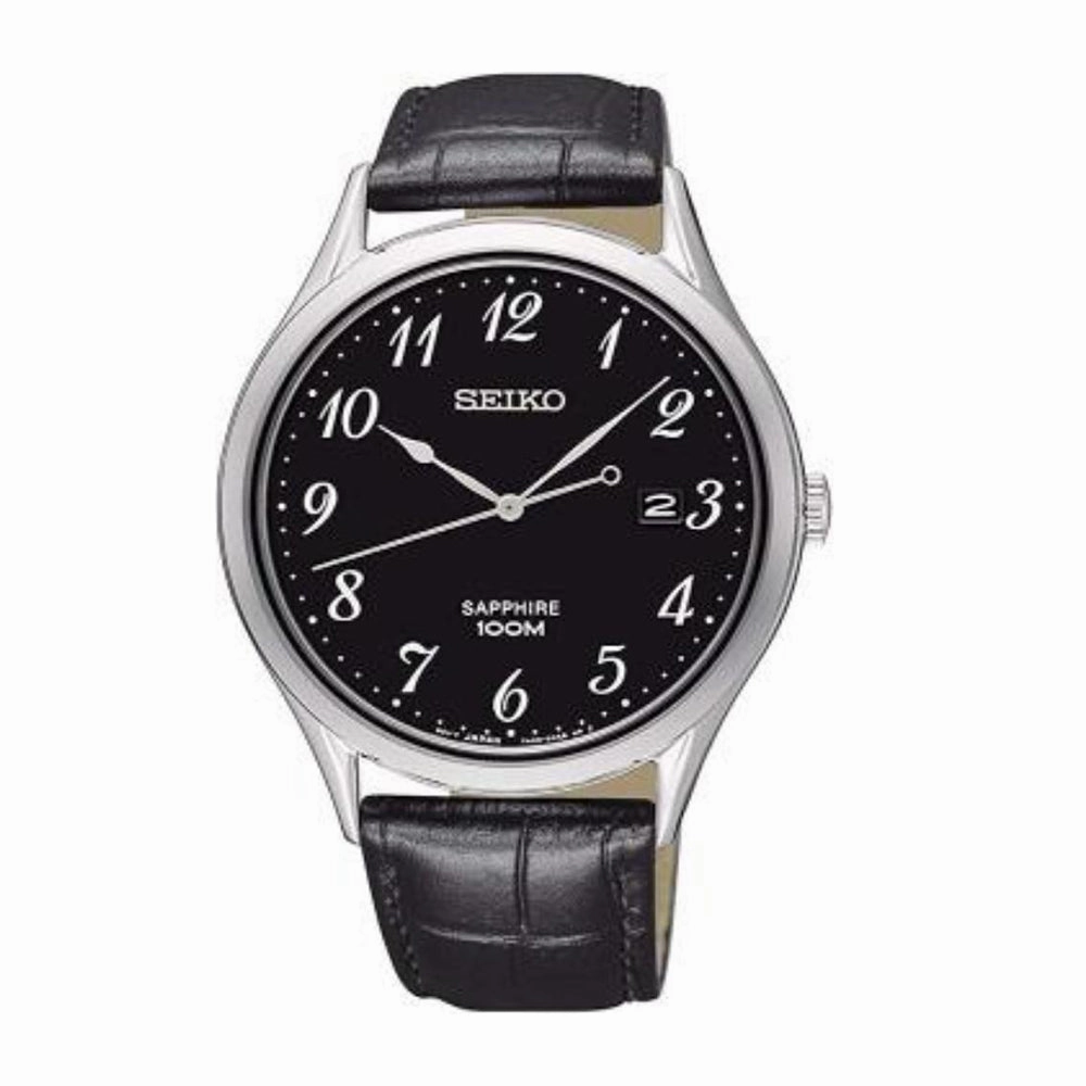 seiko SGEH77 Sapphire Black Dial Mens Watch