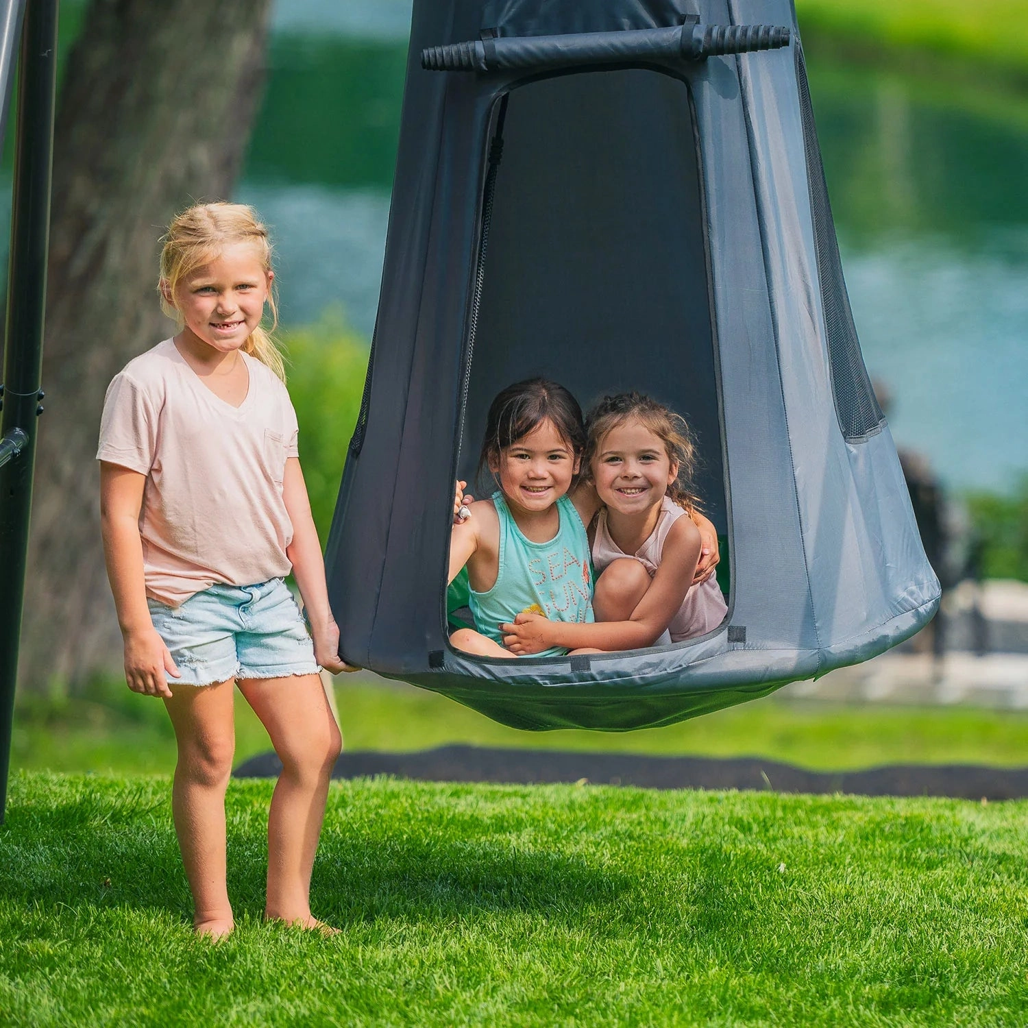 Single Swing Set With Tent Swing