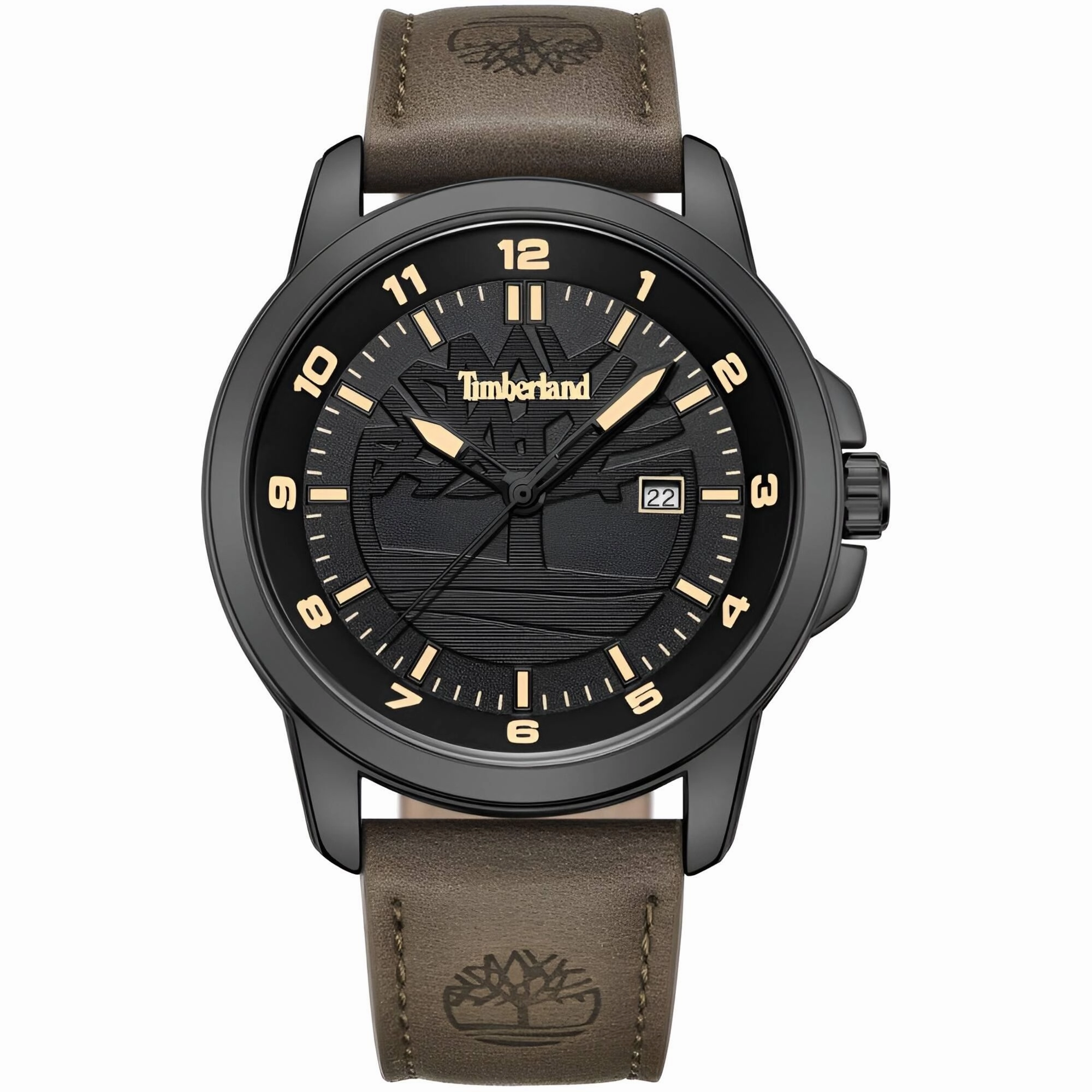 Timberland Men's Watch - Classic Black Dial Dark Brown Leather Strap | TDWGB9002102