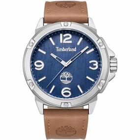 Timberland Men's Watch - Classic Blue Dial Brown Leather Strap Quartz | TDWGA9002202