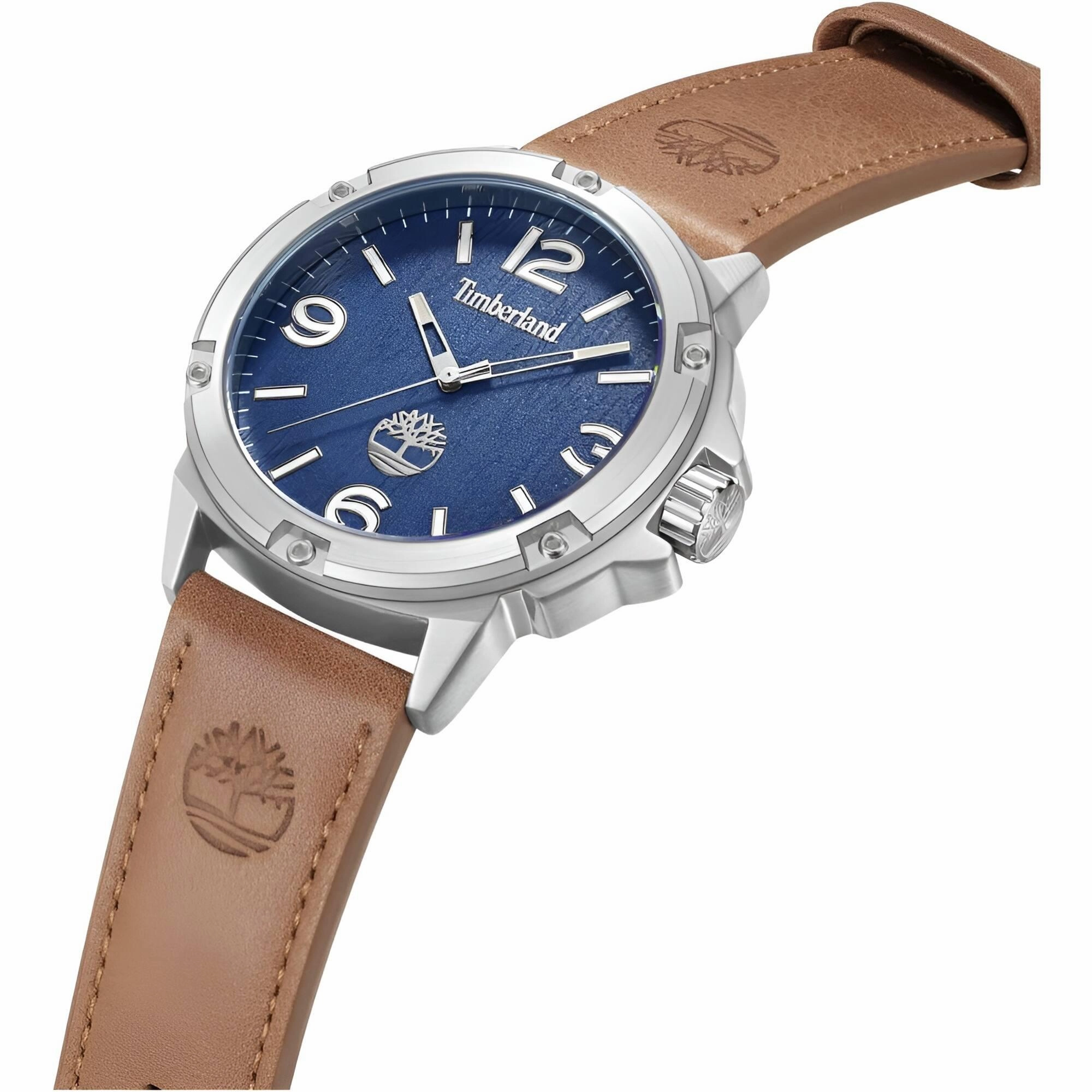 Timberland Men's Watch - Classic Blue Dial Brown Leather Strap Quartz | TDWGA9002202