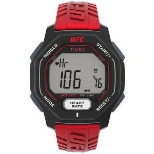 Timex Men's Watch - UFC Spark Heart Rate Digital Dial Red Resin Strap | TW2V84000