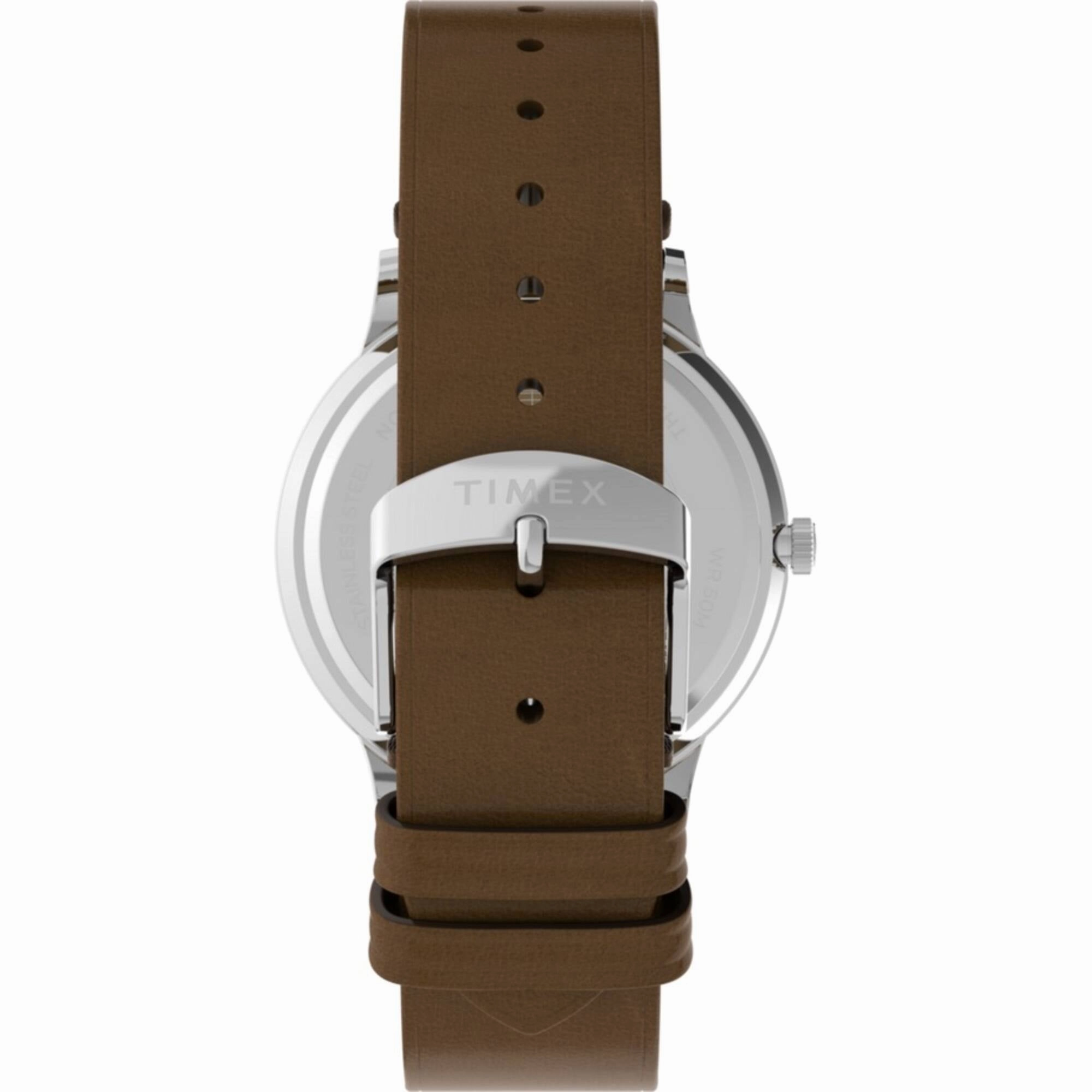 Timex Men's Watch - Waterbury Classic Blue Dial Brown Leather Strap | TW2W14900VQ