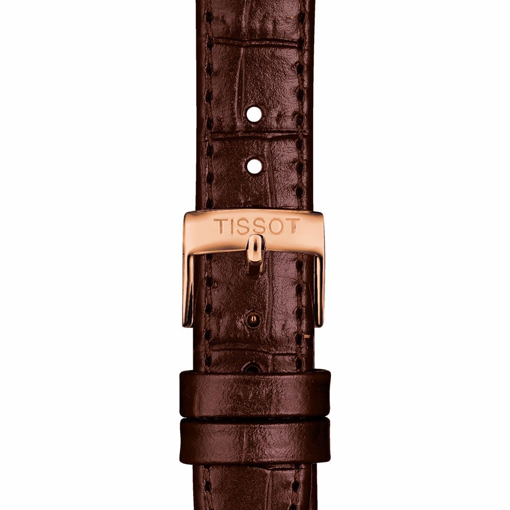 Tissot Carson Premium Lady 30mm Silver Dial Rose Gold PVD Steel Quartz Watch T1222103603300