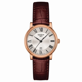 Tissot Carson Premium Lady 30mm Silver Dial Rose Gold PVD Steel Quartz Watch T1222103603300