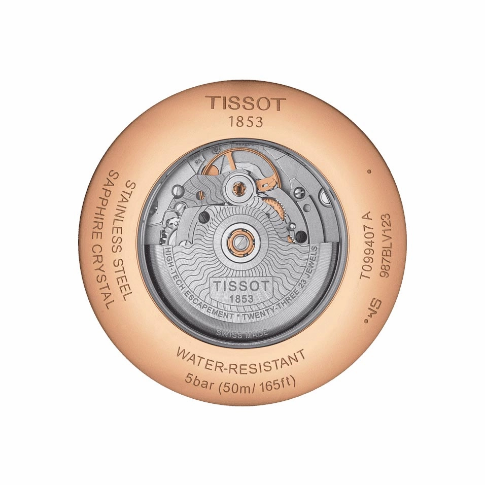 Tissot Chemin Des Tourelles Powermatic 80 Silver Dial 42mm Rose Gold PVD Steel Automatic Gents Watch T0994073603800