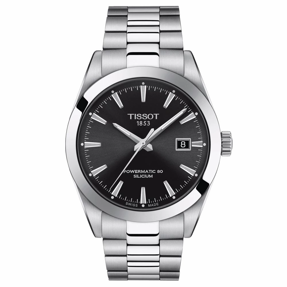 Tissot Gentleman Powermatic 80 Silicium 40mm Black Dial Automatic Watch Gents T1274071105100